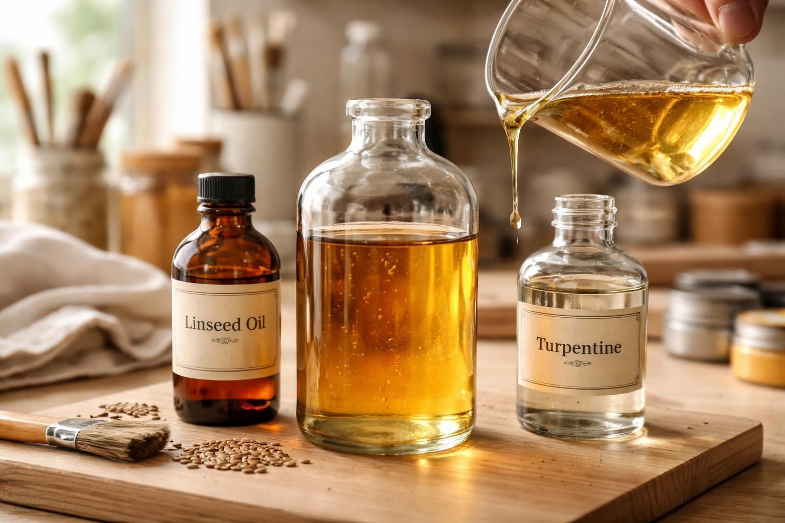 Comment réaliser un mélange d'huile de lin et essence de térébenthine ...