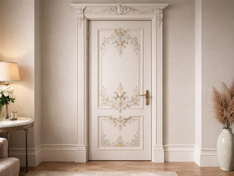 Décoration de porte : stickers, moulures et peinture