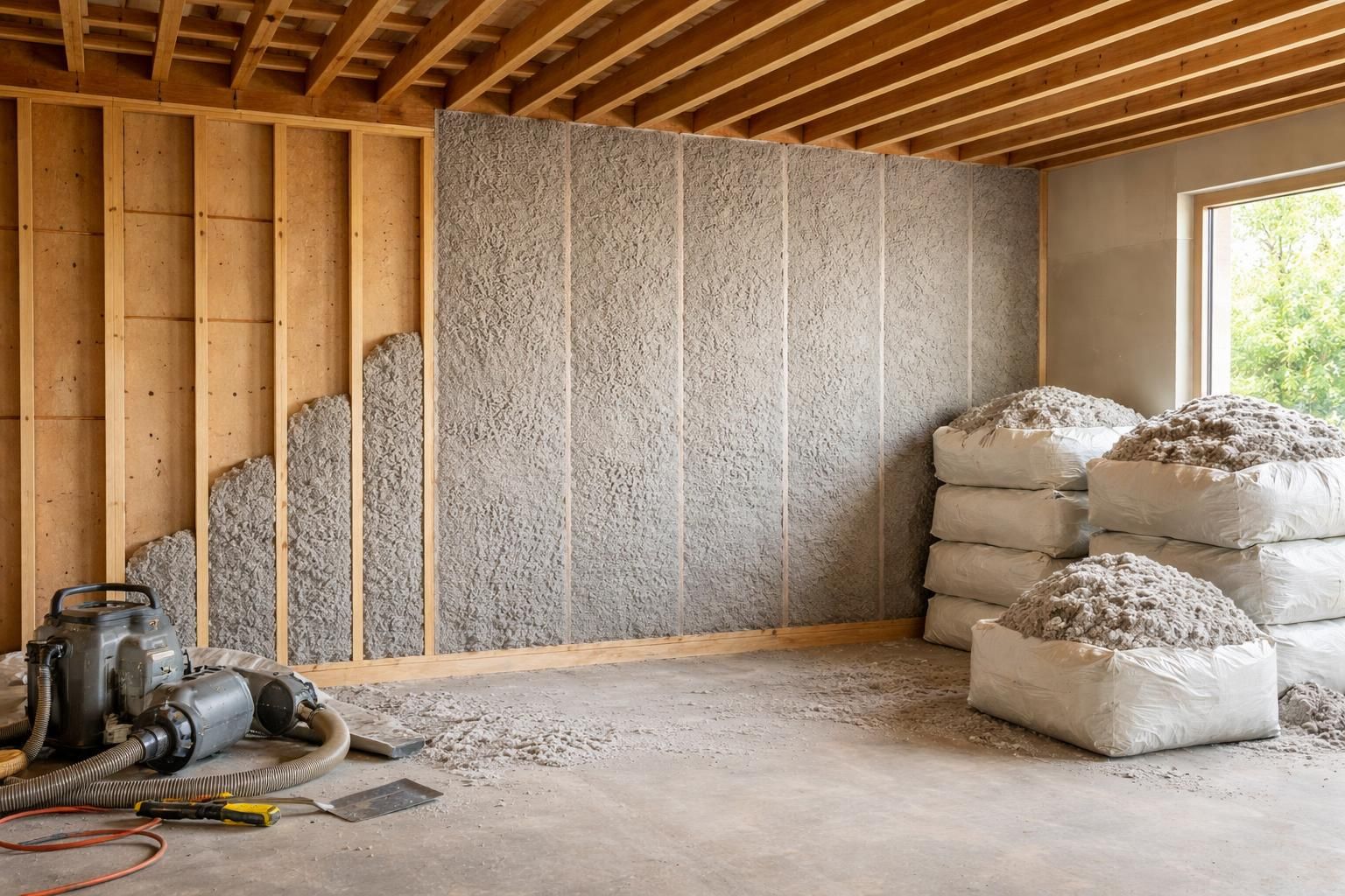 calculez facilement le nombre de sacs de ouate de cellulose nécessaires pour isoler 100m² de mur et optimisez votre projet d'isolation thermique.