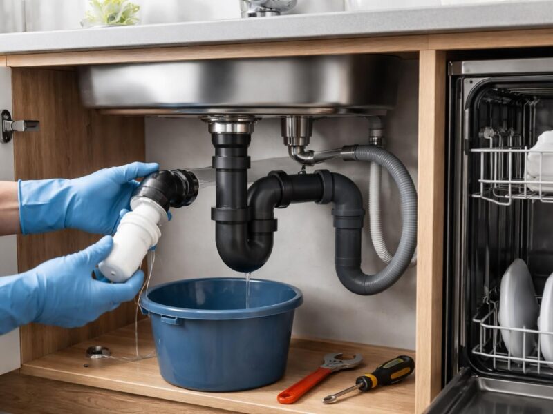 Évacuation du siphon d&rsquo;un évier et d&rsquo;un lave-vaisselle couplé : conseils pour un entretien facile