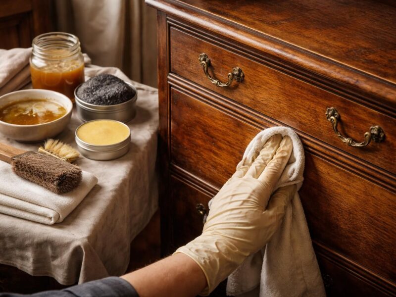 Techniques détaillées pour nettoyer et raviver un meuble en bois ciré encrassé
