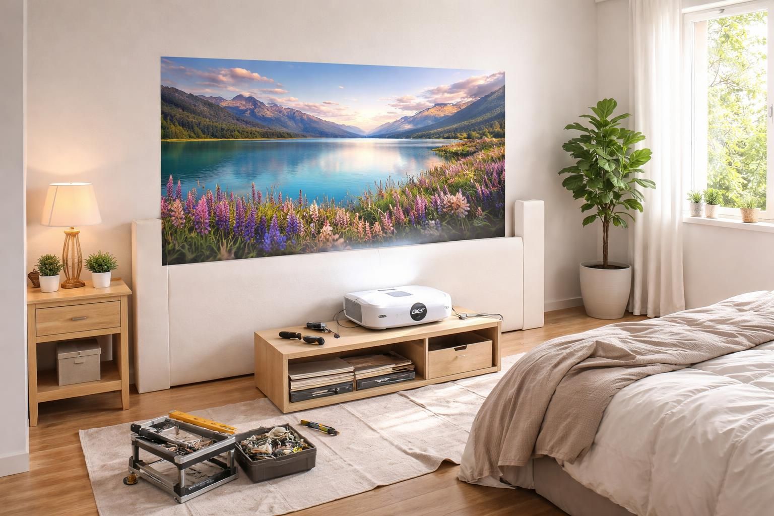 découvrez comment intégrer un vidéoprojecteur acer à votre chambre en réalisant une tête de lit projetée avant bricolage, pour une expérience cinéma personnalisée et moderne.