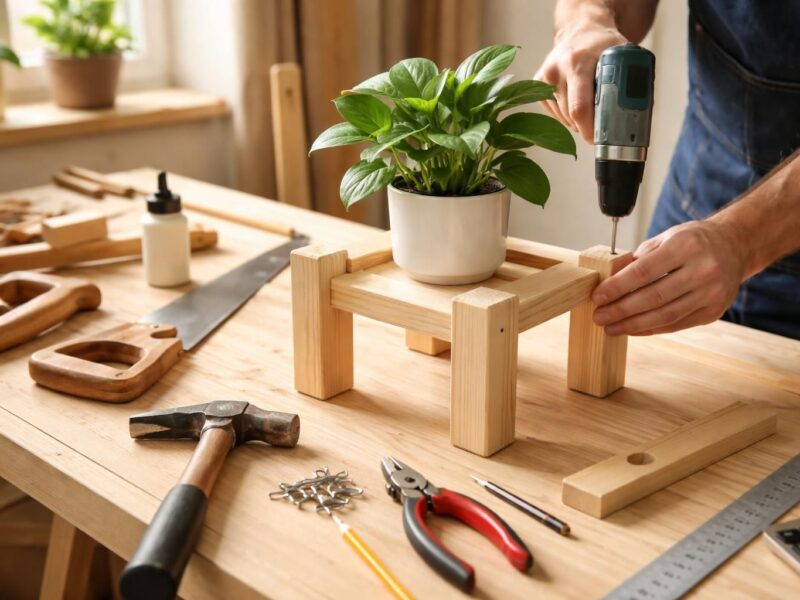 DIY : comment créer votre propre support plante en bois facilement