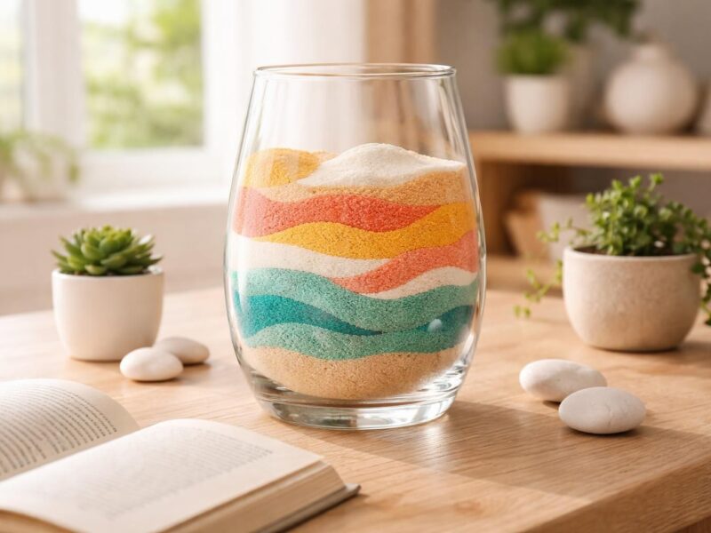 Inspirez-vous : décorer un vase avec du sable coloré pour un effet déco époustouflant