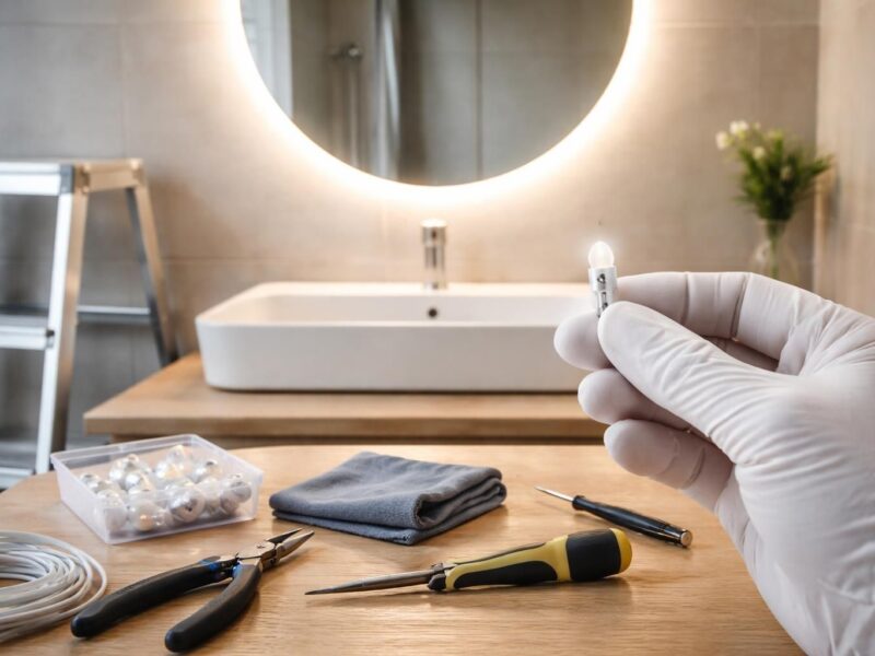 Les outils nécessaires pour changer la led du miroir dans la salle de bain facilement