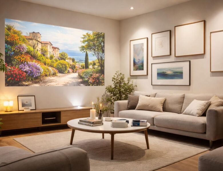 Salon : simuler une galerie de cadres avec vidéoprojecteur Epson