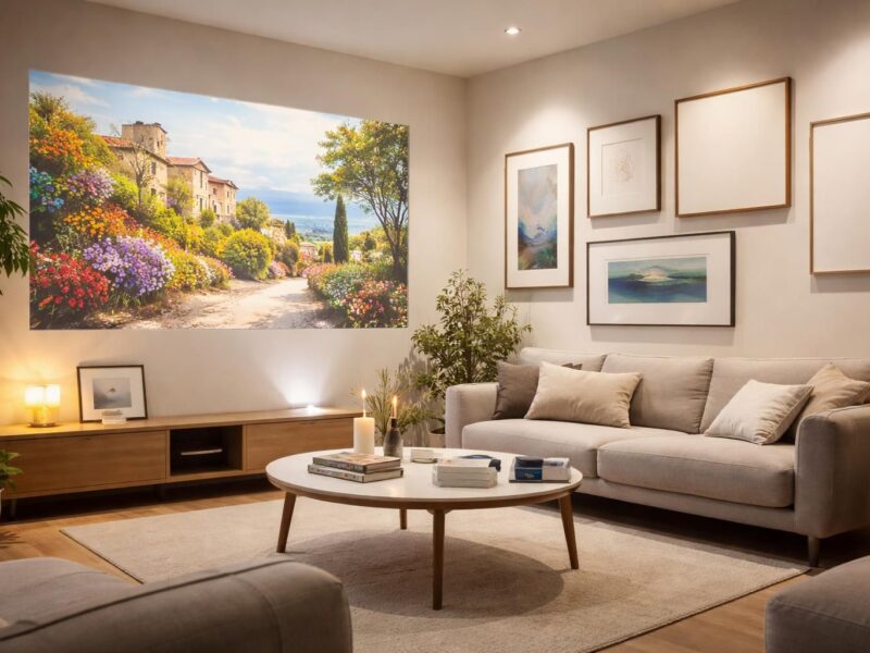 Salon : simuler une galerie de cadres avec vidéoprojecteur Epson