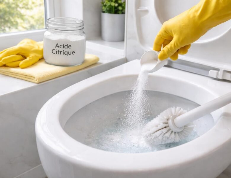 Utilisations spécifiques de l&rsquo;acide citrique pour les w.c.