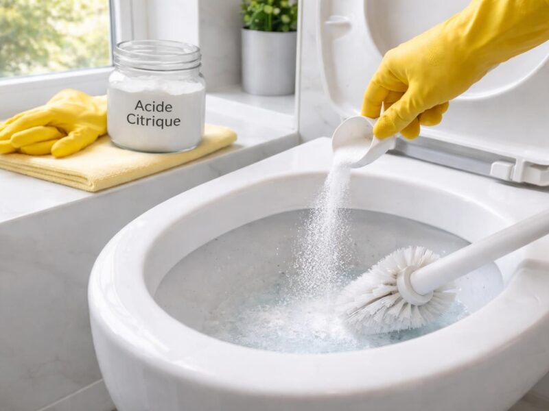 Utilisations spécifiques de l&rsquo;acide citrique pour les w.c.