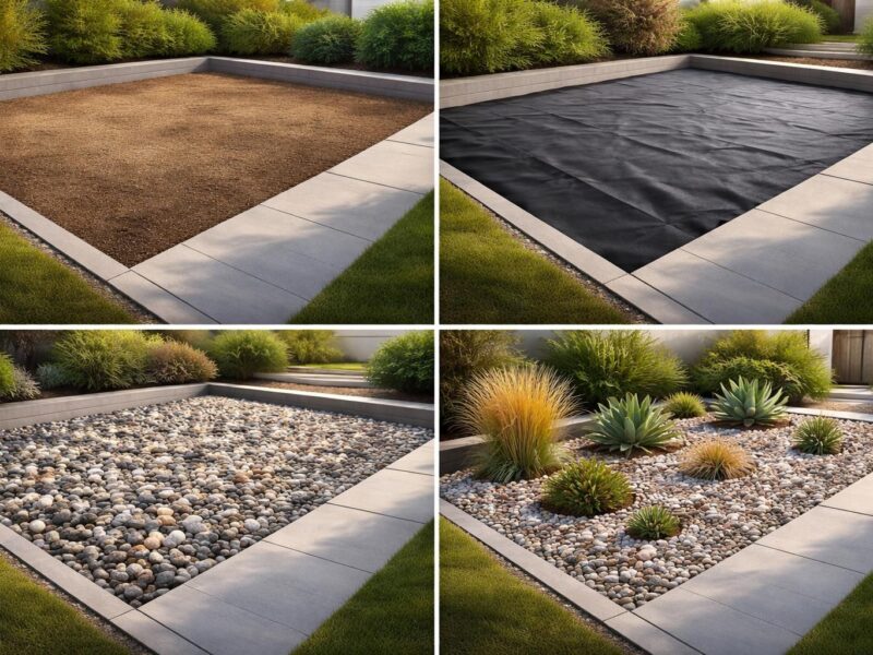 Les étapes pour réussir un parterre moderne avec cailloux sans entretien