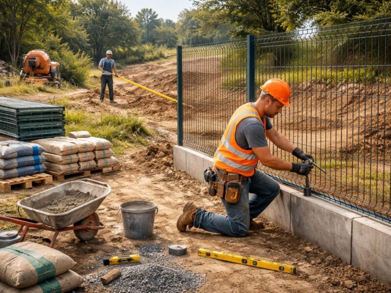Les facteurs influençant le tarif de la pose d&rsquo;une clôture rigide avec soubassement en béton