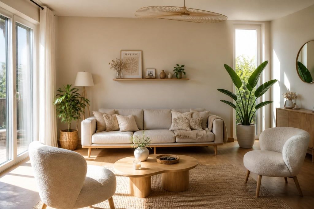 découvrez comment choisir la couleur de peinture beige idéale pour un salon lumineux, créant une ambiance chaleureuse et s'harmonisant parfaitement avec tous les styles de décoration.