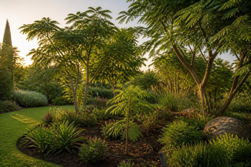 découvrez comment optimiser l'aménagement paysager en prenant en compte la durée de vie de l'albizia toxique pour un jardin durable et sécurisé.