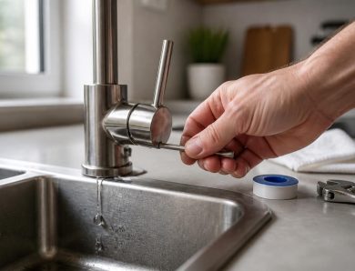 Réparer facilement une fuite à la base d&rsquo;un robinet mitigeur en cuisine
